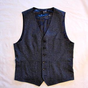 Murano Vest, Men's Medium, Navy Blue Check, NWOT